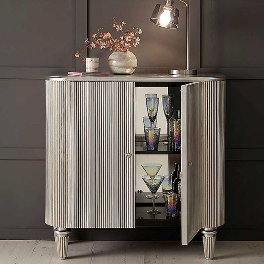 Silver Sideboard Storage Cabinet