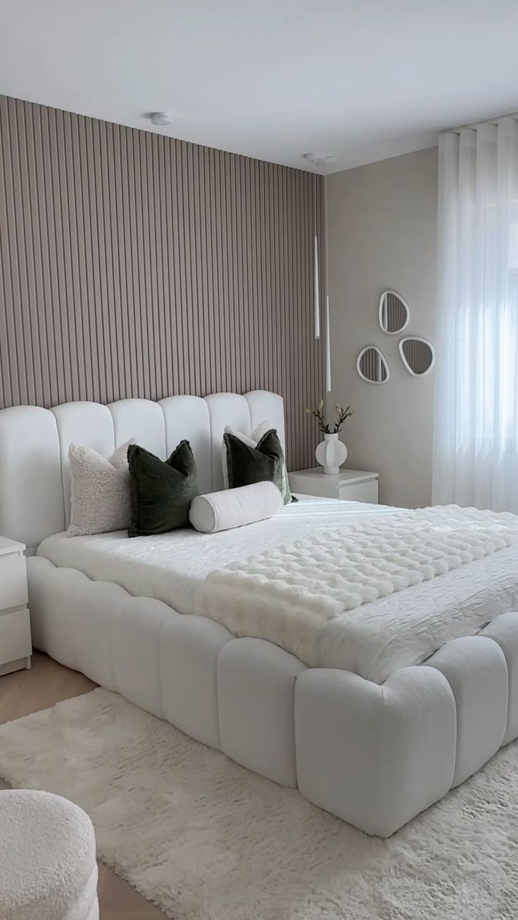 Natural Wood Farbic Bed- King Size