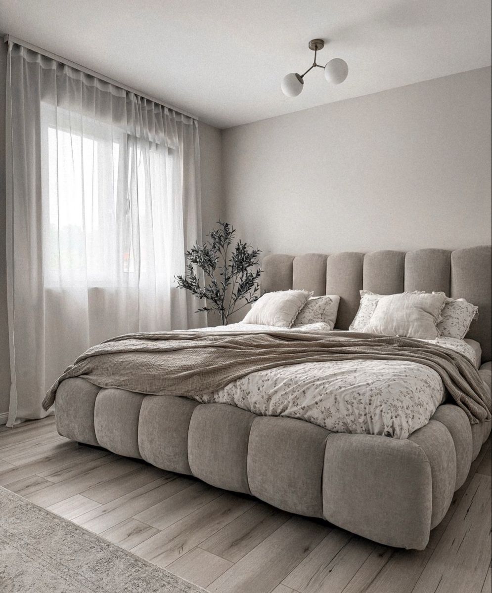 Natural Wood Fabric Bed- King Size