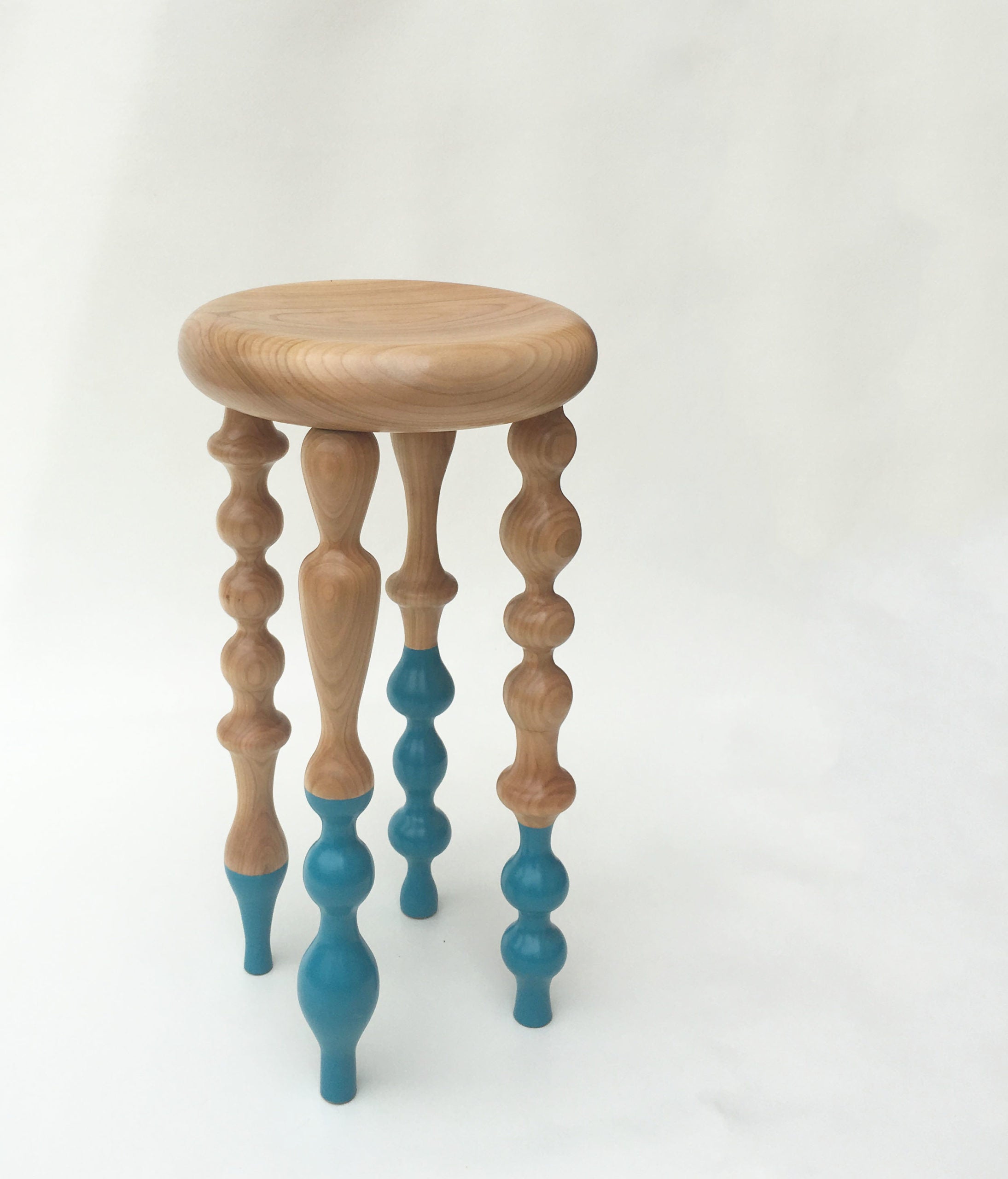 Wooden Stool/Table - Blue