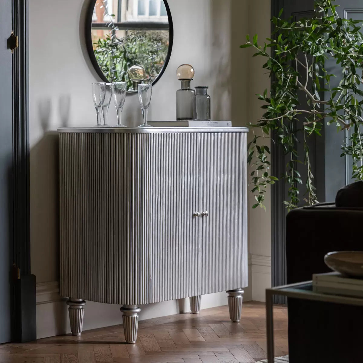 Silver Sideboard Storage Cabinet