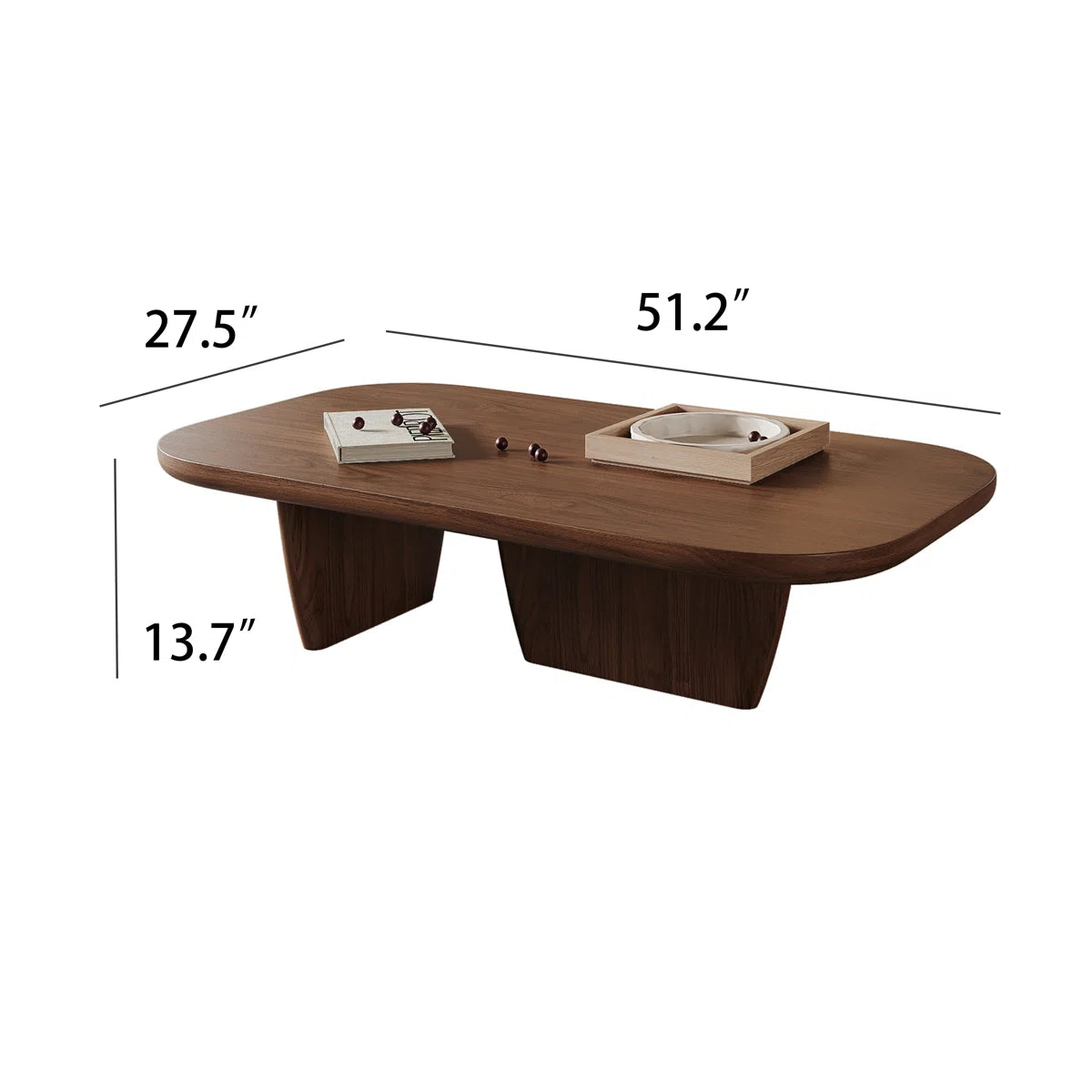 Minimalist Double Leg Rectangular Coffee Table