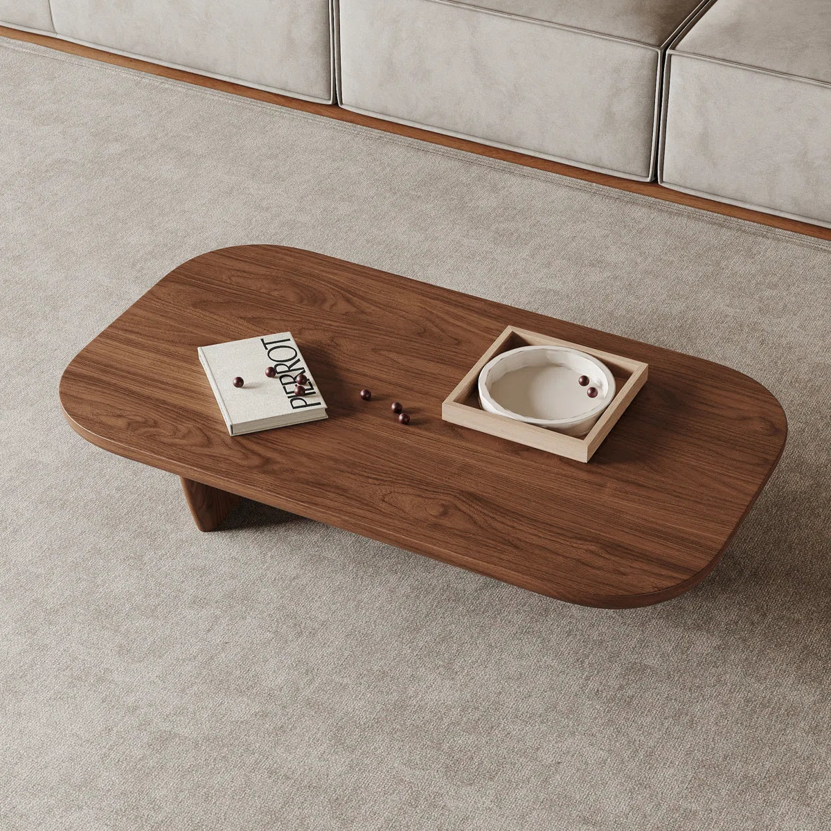 Minimalist Double Leg Rectangular Coffee Table