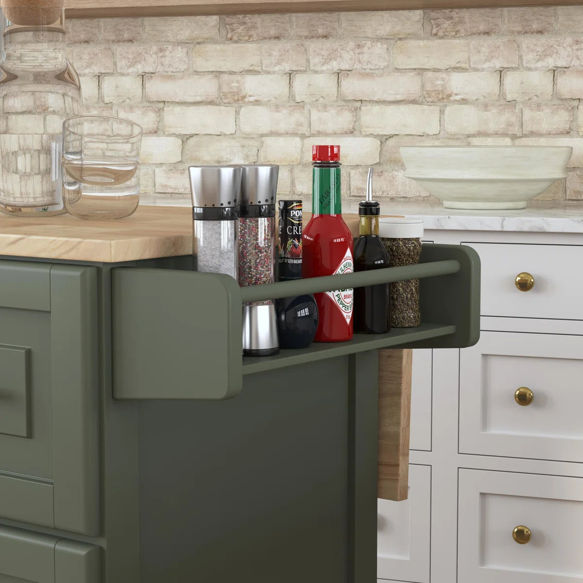 Minimalist Rolling Kitchen Island