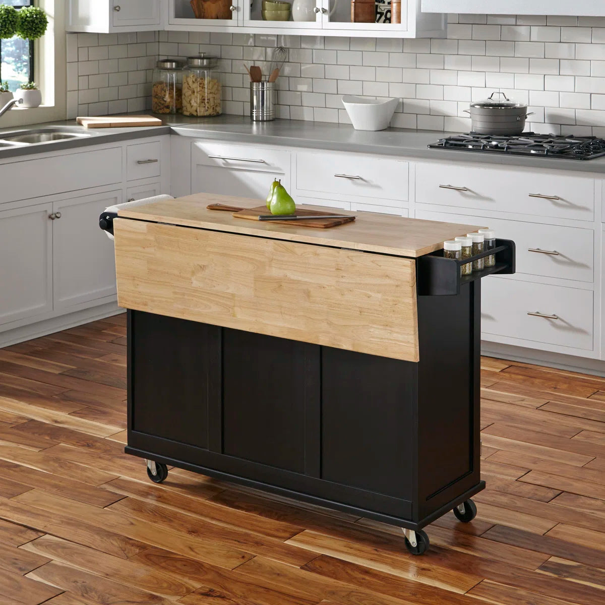 Minimalist Rolling Kitchen Island