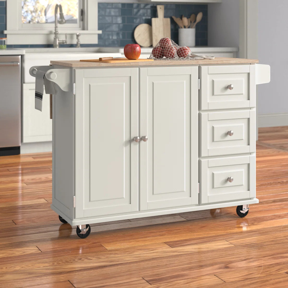 Minimalist Rolling Kitchen Island