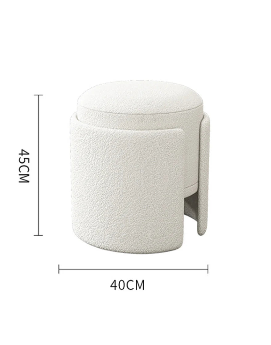 White Ottoman Stool