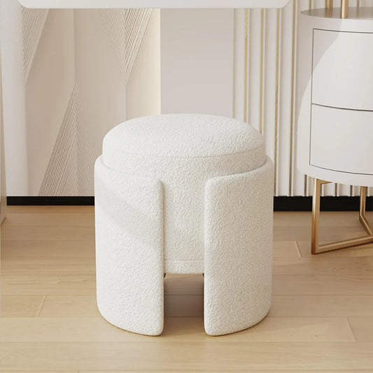 White Ottoman Stool