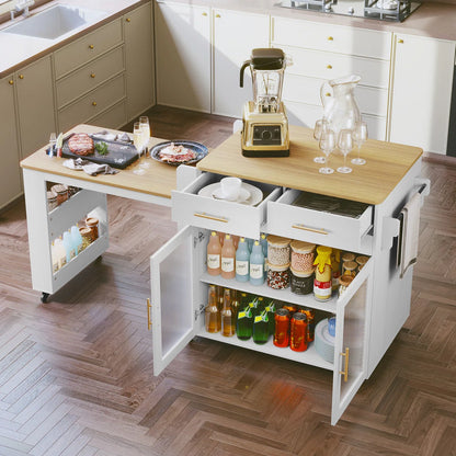 Extendable Rolling Kitchen Island