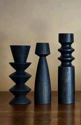 Candle Stick Holder Set - Black