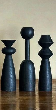 Candle Stick Holder Set - Black